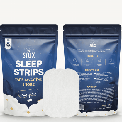 Snux Premium Mouth Tape for Sleeping and Nasal Breathing - 30 White Sleep Strips - Anti Snoring