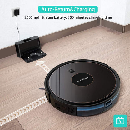 GOOVI Robot Vacuum Cleaner, Robot Vacuum Mop Combo, With Alexa/WiFi/App Connection, for Pet Hair, Hard Floor