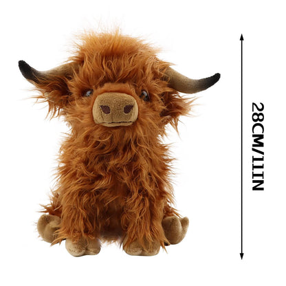 Cute Scottish Highland Cattle Plush Baby Cow Stuffed Animal Toy