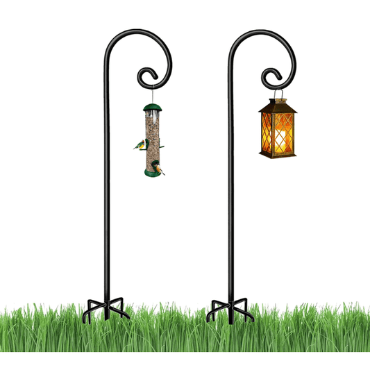 2 Pack Shepherd Hook 48 inch,Bird feeding poles，Rust Resistant, Garden Hanging Basket, Pathway ,LightLantern,Wind Chimes,Wedding