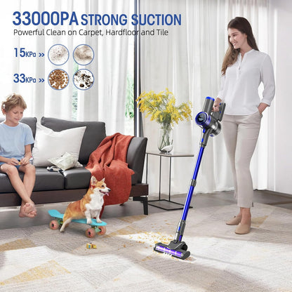 Cordless Vacuum Cleaner, Powerful Stick Vacuum for Pet Hair Carpet Hardfloor Home