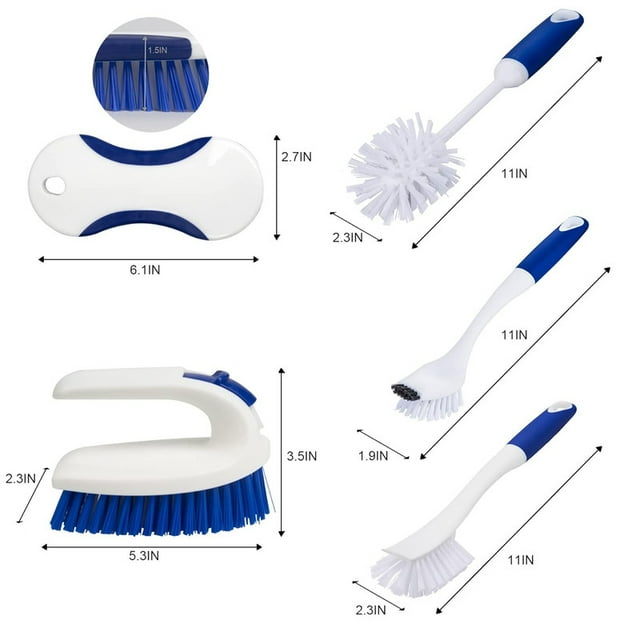 Kitchen Scrub Brush with Ergonomic Handle, Deep Cleaning Brushes with Hanging Hole, Bottle Brush, Grout Brush, Groove Gap Brush, Bathroom Brush