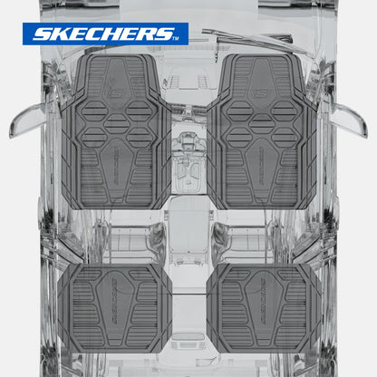 Skechers Hyper Pillar Car Floor Mat - All-Weather, Universal Fit for Most Cars, Grey - 24PM15