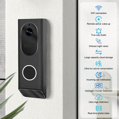 AEEZO Smart Video Doorbell Camera (2.4G Wi-Fi) - with Industry Leading HD Camera, Smart Security, Night Vision and Alexa enabled , 2-Way Talk,Cloud Storage