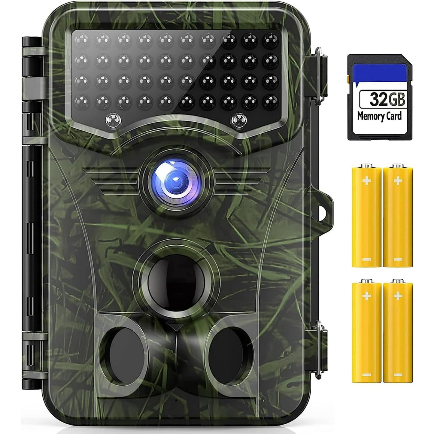 4K 32MP Trail Camera, Game Camera with Night Vision 0.1s Trigger Time Motion Activated 120°Wide Lens, IP66 Hunting Camera with 40pcs No Glow Infrared LED 2.4''LCD for Wildlife Monitoring