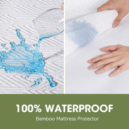 King Viscose Made from Bamboo Mattress Protector Waterproof Mattress Pad Cover with Deep Pocket