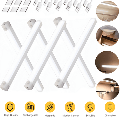 6 Pack Light Closet,Sticky Lamps Sensor Cabinet Light,Closet Lighting Three Modes,Dimmable Under Counter Lights,Closet Lights Wireless for Stairs Bedroom Kitchen,White 11.81 x 0.78 inches