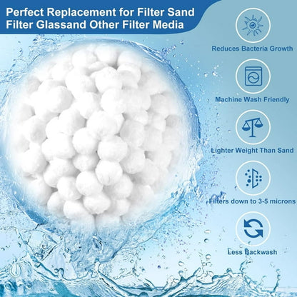 400g Pool Filter Ball for Sand Filter Pump for Above Ground Pool,Reusable Eco-Friendly Filter Balls Replace Pool Filter Sand (Equals 60 lbs Pool Filter Sand)