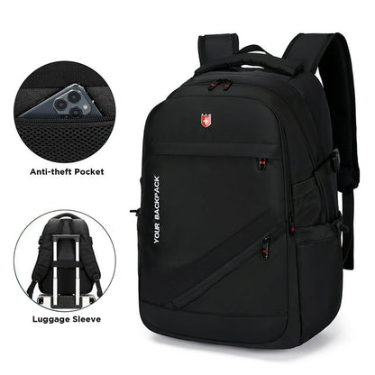 Laptop Backpack, 21" Business Travel Anti Theft Travel Backpack with USB Charging Port, Fits 17" Computer for Men Women, Black