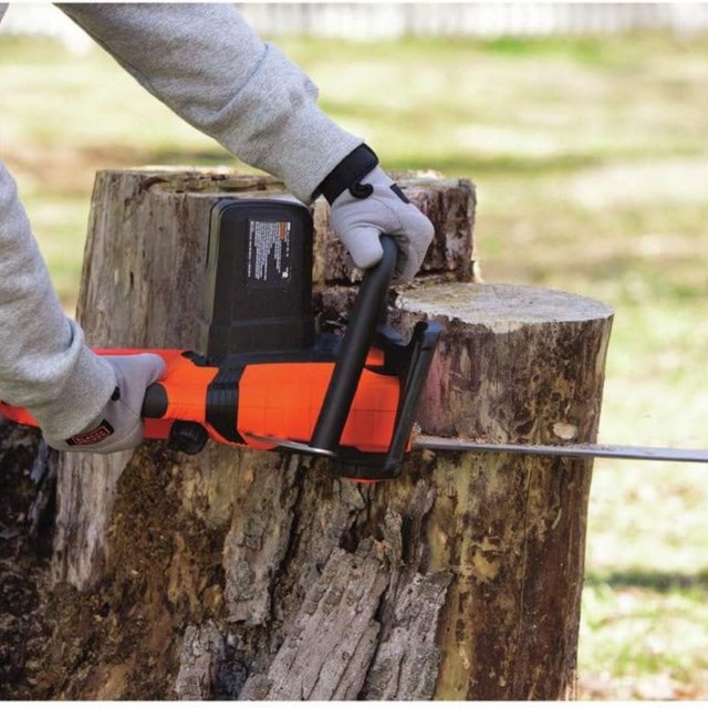 Electric Chainsaw Cordless Battery Powered, Hand Held Saw for Wood/Trees Trimming, Tools for Household and Garden