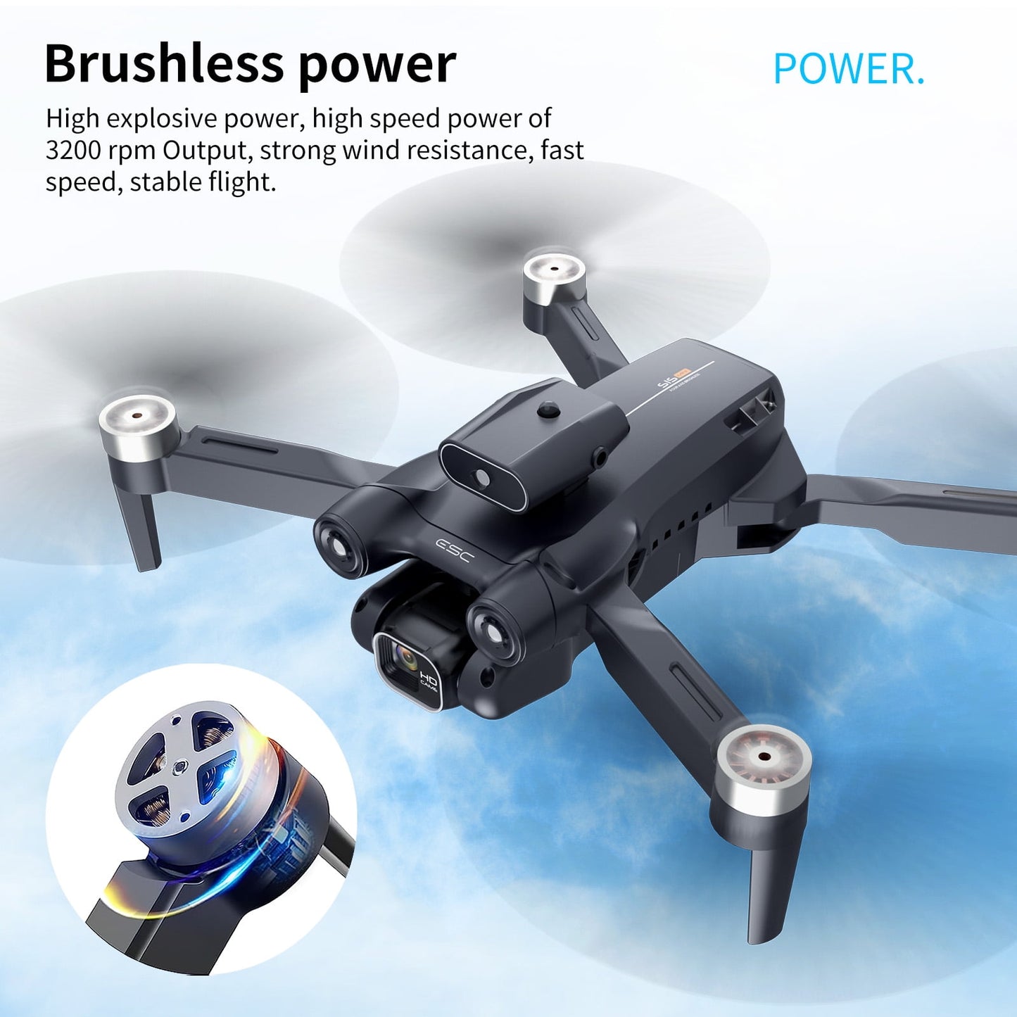 Drone with 4K Camera for Adults, AUOSHI RC Quadcopter with High Speed Brushless Motor, Altitude Hold, Waypoint Fly, 2 Batteries, Carrying Case