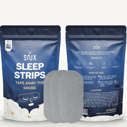 Snux Premium Mouth Tape for Sleeping and Nasal Breathing - 30 Gray Sleep Strips - Anti Snoring