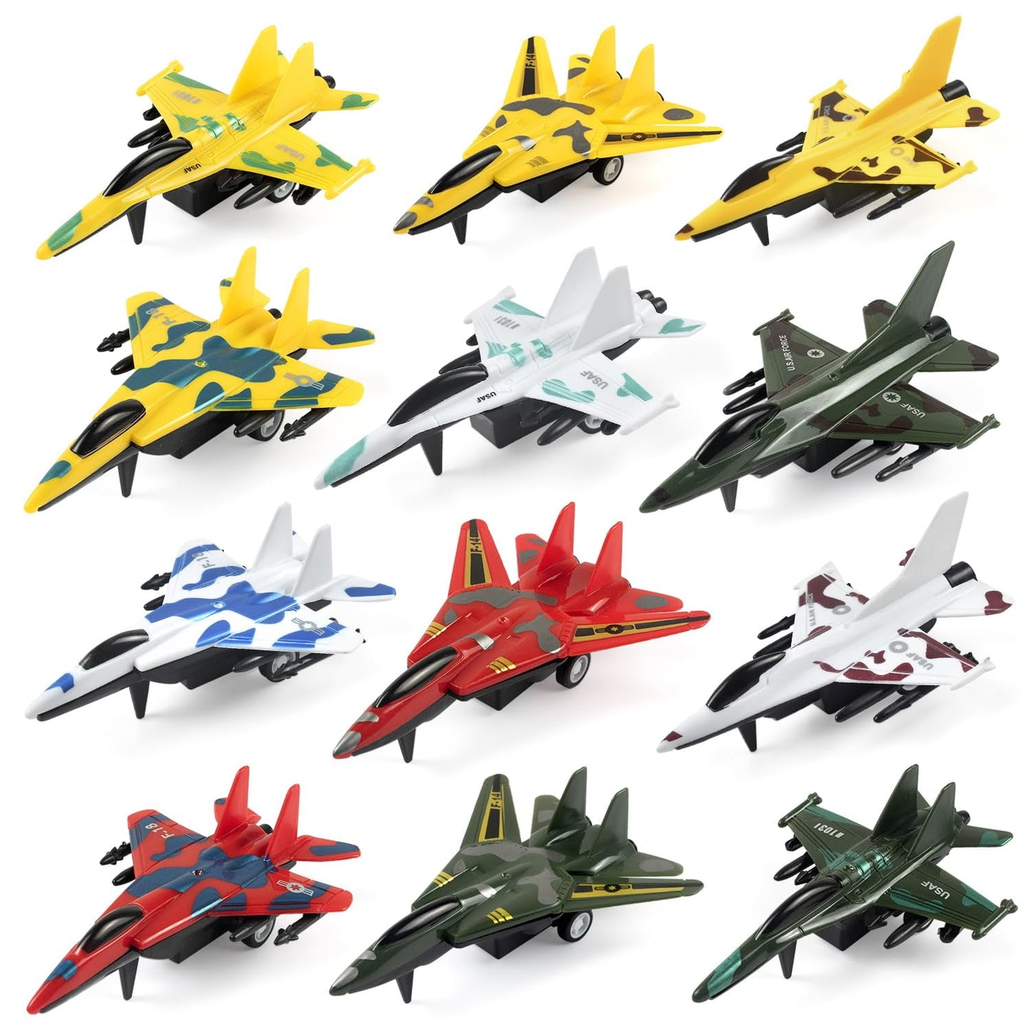 Airplane Toys Fighter Jets, Airplane Party Favors Plane Playset, Fighter Jet Toy, Plane Themed Kids Presents Toys for 3 Year Old boy (Random 12 Pack)