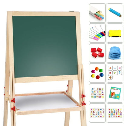 Art Easel for Kids, Adjustable Magnetic Double Sided Wooden Toddler Easel with Deluxe Accessories for Ages 2-8