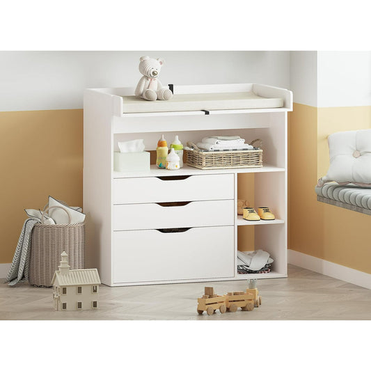 Wanan 3 Drawer Diaper Changing Table Dresser, White