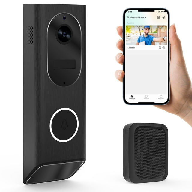 AEEZO Smart Video Doorbell Camera (2.4G Wi-Fi) - with Industry Leading HD Camera, Smart Security, Night Vision and Alexa enabled , 2-Way Talk,Cloud Storage