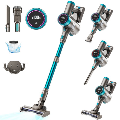 Cordless Vacuum Cleaner 38000PA/400W Stick Vacuum 50min 2200mAh for Home