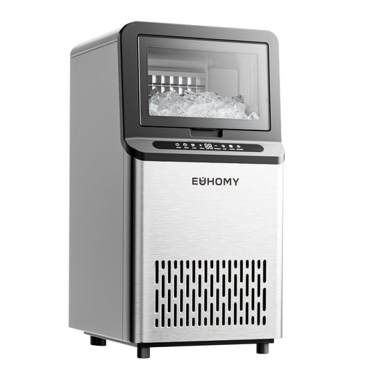 EUHOMY Commercial Ice Maker Machine, 100lbs/24H Stainless Steel Under Counter ice Machine