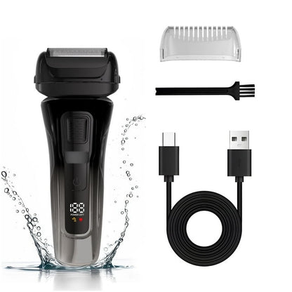 Electric Razor for Men - Handheld Design Hair Trimmer with LED Display Cordless Foil Shaver