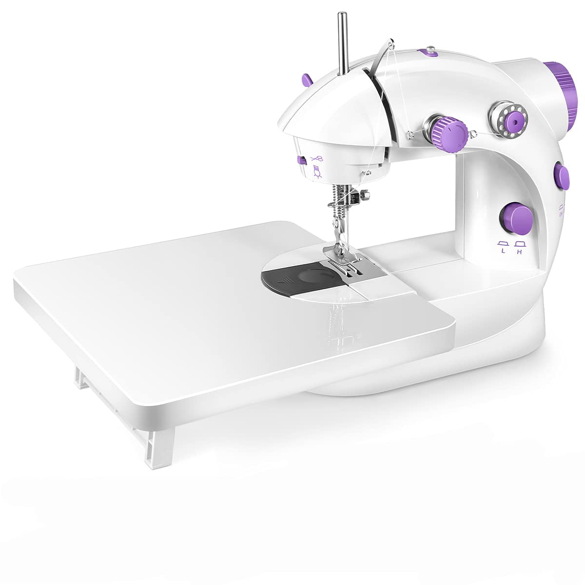 Emlimny Sewing Machine, Portable Sewing Machine with Built-in Stitches, 2-Speed Mini Sewing Machine with Extension Table, Suitable for Beginners, Gift for Women Safe Sewing Kit