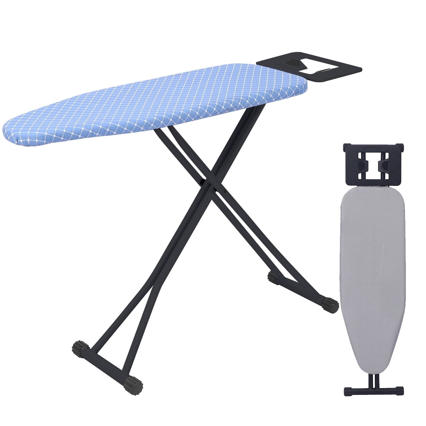 Ironing Board with 43"x 12" Replaceable Cotton Covers with Fibre Pads