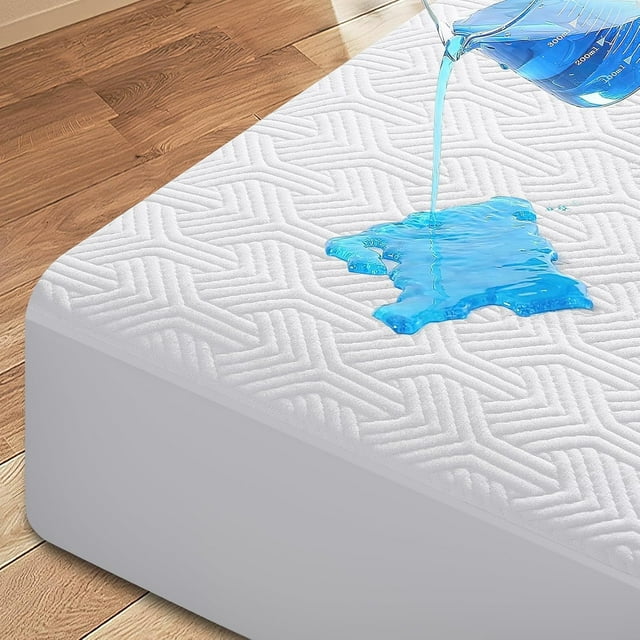 King Viscose Made from Bamboo Mattress Protector Waterproof Mattress Pad Cover with Deep Pocket