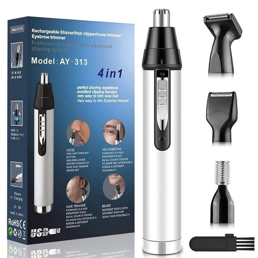 Nose Hair Trimmer Clipper, Professional Painless Eyebrow & Facial Hair Trimmer for Men Women,Battery-Operated Trimmer with IPX7 Waterproof,Dual Edge Blades for Easy Cleansing