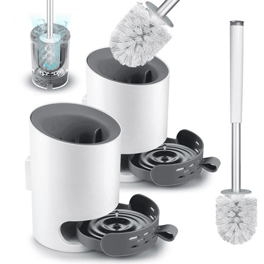 SUGARDAY Toilet Brush and Holder Caddy Plunger Set 2 Pack Toilet Bowl Brush for Bathroom Scrubber