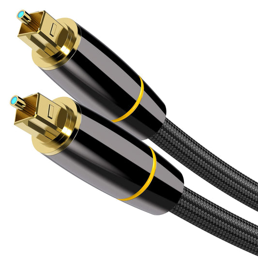 Sherry Digital Optical Audio Cable (3.3 Feet/1 Meter), 24K Gold-Plated Flawless Audio Fiber Optic Cable Male to Male Cord for Home Theater,Sound Bar, TV, PS, Xbox, Samsung