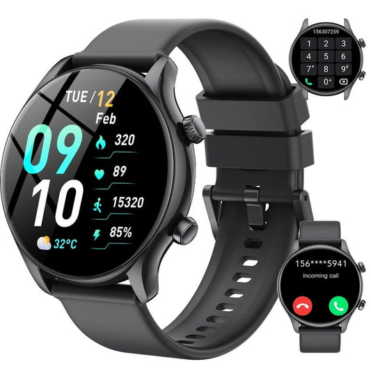 2025 New Men's Smart Watch, 1.39" HD Screen Fitness Tracker with Bluetooth Calling (Answer/Make/Message), IPX8 Waterproof, 100+ Sports Modes, Smartwatch for Android and lPhone, for Gift Black