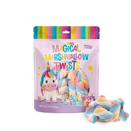 Sophiepops & Gumdrops Magical Gelatin Marshmallow Twist 12z Regular Bag, Contains Corn Syrup