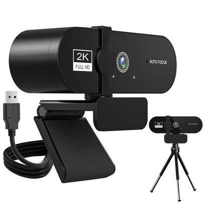 Webcam,2K HD Webcam for PC with Microphone USB Auto Focus for Recording Conference Calls Games