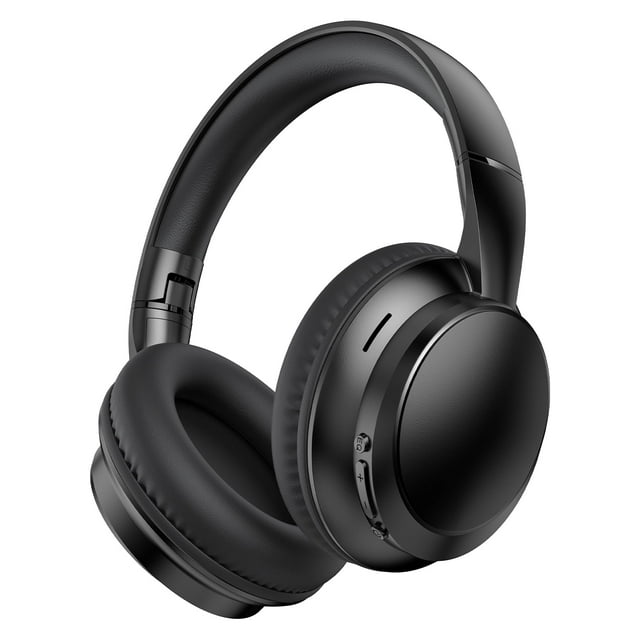 Wireless Bluetooth Headphones 5.4, 40H Playtime with 3 EQ Modes, 4 Micrs ENC Noise Cancelling for Clear Calls, Bass Boosted by 85%, Comfort Fit, Over Ear Headphones for Travel Home Office PC Black