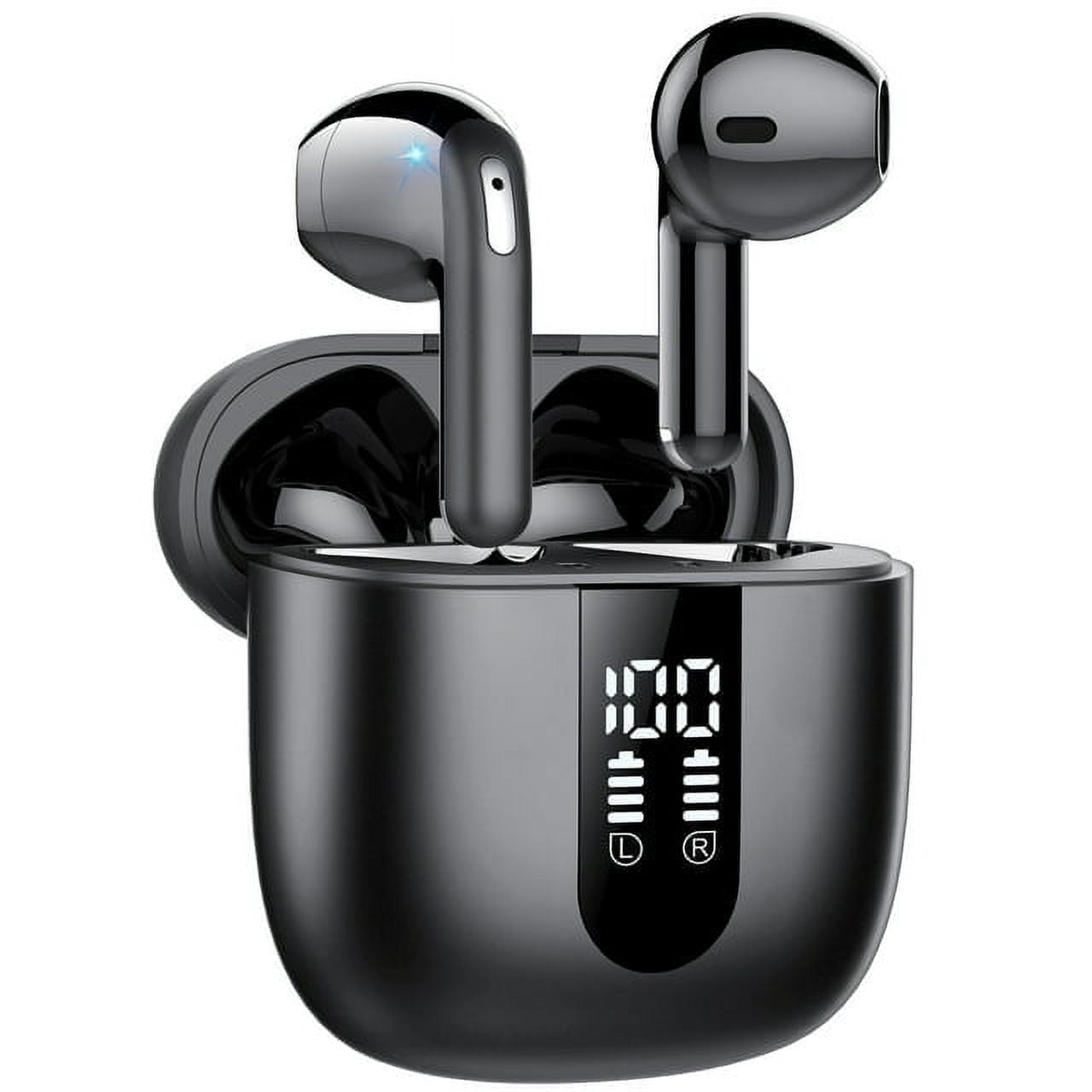 Wireless Earbuds, Bluetooth 5.4 Headphones in Ear buds, HiFi Stereo Wireless Earphones with 4 ENC Noise Cancelling Mics, 40H Wireless Headphones with IP7 Waterproof, LED Display USB C, Mini Ultraligh