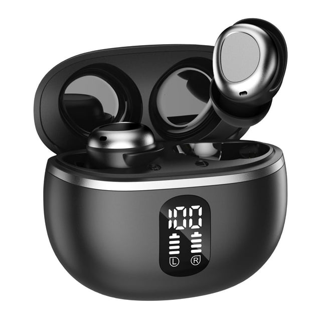 Sleep Wireless Earbuds, Bluetooth Headphones V5.4, Ear buds with 4 ENC Call Noise Cancelling Mics, 50Hrs Playtime Bluetooth Earbuds, Bass Boost 85%, IP7 Waterproof Earbuds for Android iOS Black