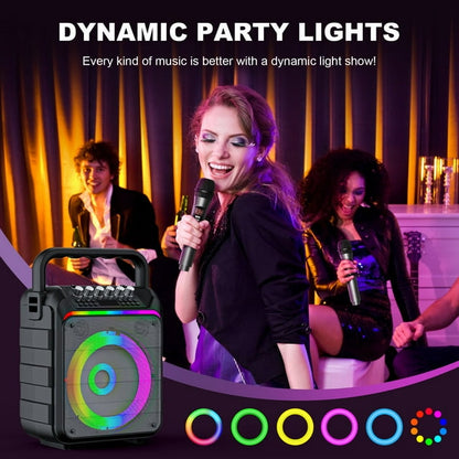 Karaoke Machine - Portable Wireless Bluetooth Speaker, for Party, Meeting with 2 Wireless Microphones for Adults Kids