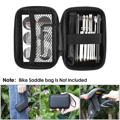 Rongsi Bike Repair Tool Kit Set, Bicycle 16 in 1 Multitool Hex Key Wrench & Bike Tube Patch Kit & Tire Lever, Portable Handy Cycling Maintenance Fix Set for Road Mountain Bikes