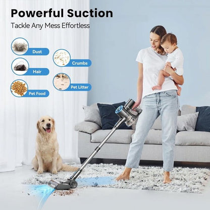 Cordless Stick Rechargeable Vacuum Cleaner,Lightweight Portable Stick Vacuum for Home,Versatile for Home, Carpet, Pet Hair