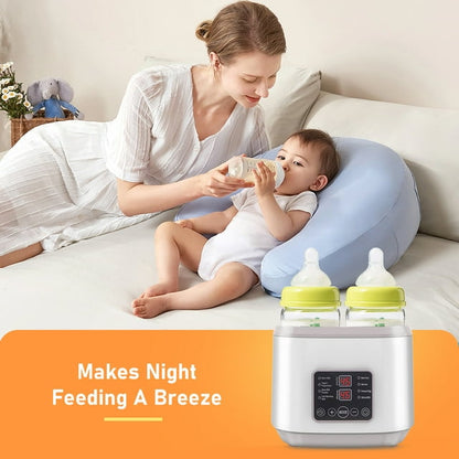 Kailwokk Baby Bottle Warmer, 8-in-1 Fast Milk Warmer for Baby Breastmilk with Timer, Accurate Temperature Adjustment, with Sterili-Zing, Heat, Thaw Function, Fits 2 or 4 Bottles