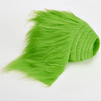 2x60 inch Shaggy Plush Faux Fur Fabric Precut Strips Fluffy Fuzzy Craft Fur for Gnomes Beard Hair Cosplay Costume Dwarf Decoration (Green)