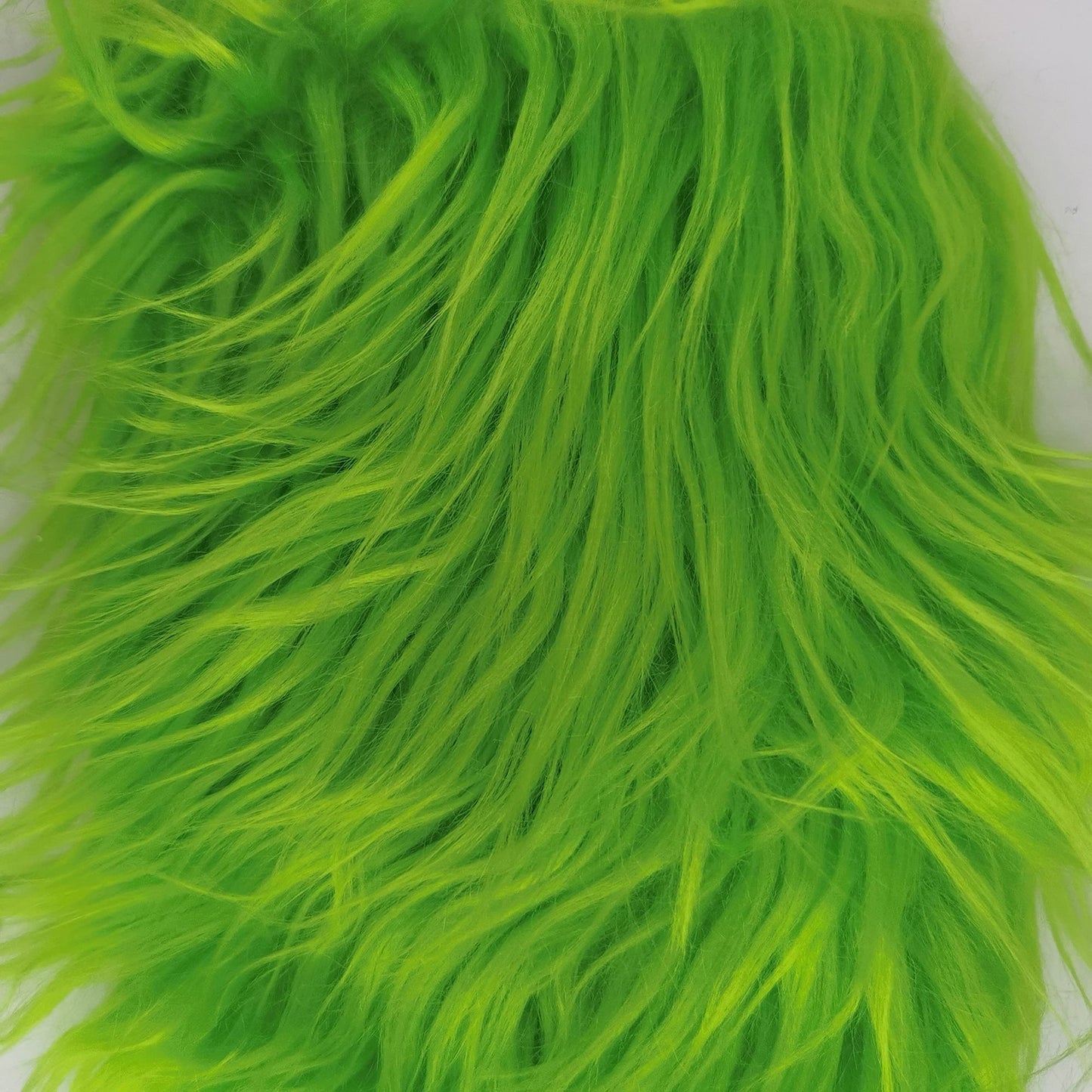 2x60 inch Shaggy Plush Faux Fur Fabric Precut Strips Fluffy Fuzzy Craft Fur for Gnomes Beard Hair Cosplay Costume Dwarf Decoration (Green)