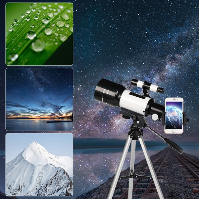 Telescope, 70mm Telescopes for Adults & Kids, 300mm Refractor Telescope (15X-150X) with Adjustable Tripod for Astronomy Beginners, Gift for Kids