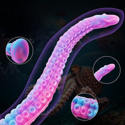 Adult Sex Toys Dildos Sex Toys 17.7 inch Huge Tentacle Adult Toy, Glowing Sucking Octopus Silicone Dildos with Strong Suction Cup, G Spot Stimulator Sex Toy for Women Pleasure Hands-Free Play